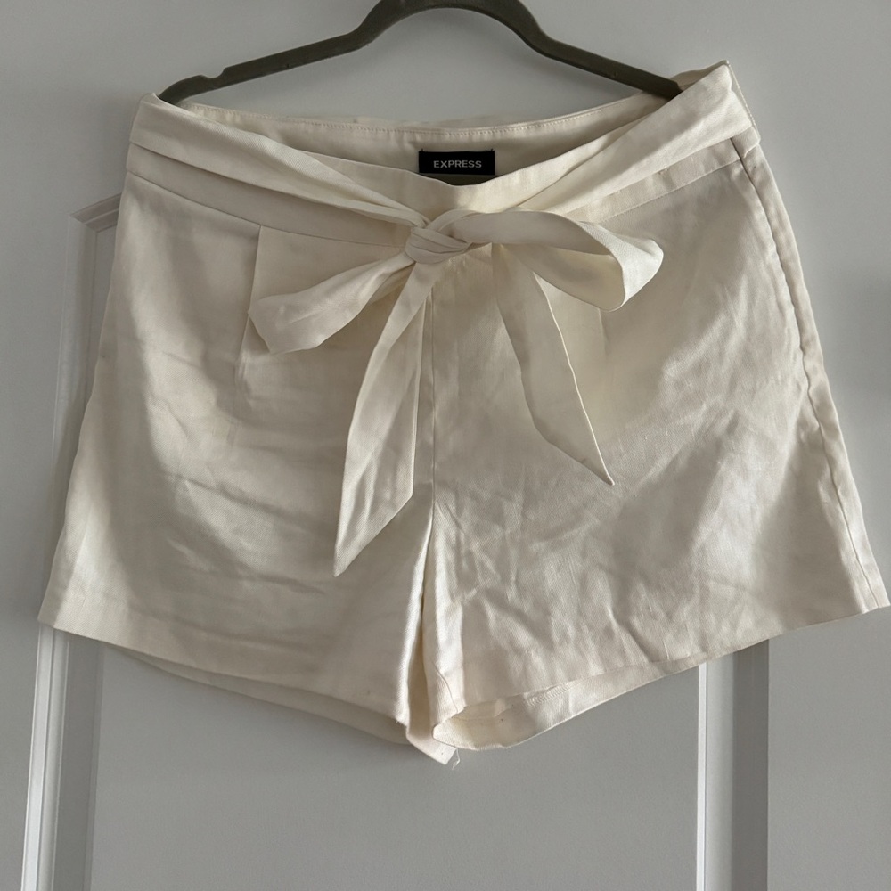 EXPRESS Midi High Rise Linen Women’s Shorts